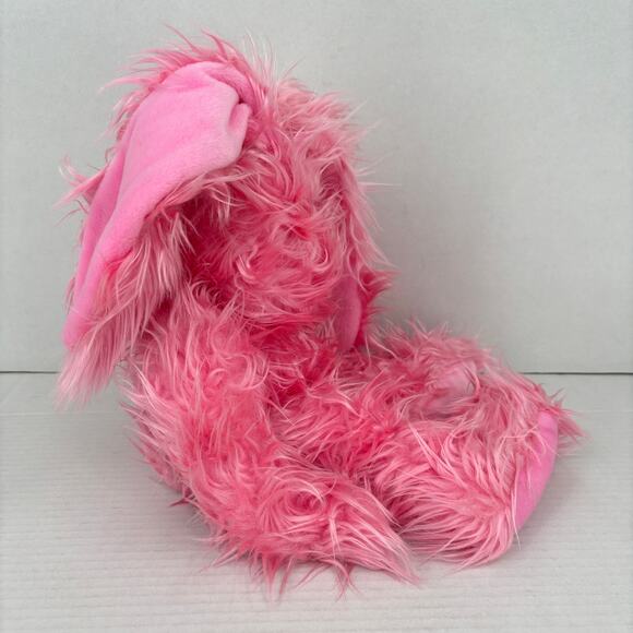 Russ Berrie Fuzzy Wuzzy Bunny Rabbit Plush Hot Pink Floppy Shaggy 14 Inch - Picture 2 of 8
